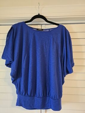 Express Women's Cobalt Blue Batwing Sleeve Top